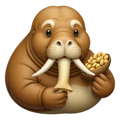 Walrus holding peanuts sticker