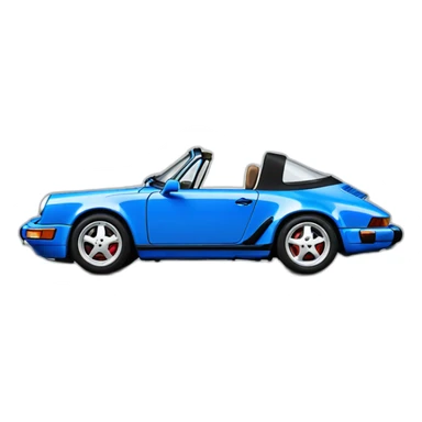 Une Porsche 964 targa bleue sticker