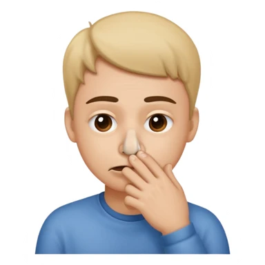 person holding nose like it smells  sticker