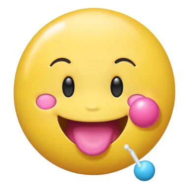 Yellow emoji blowing bubblegum sticker