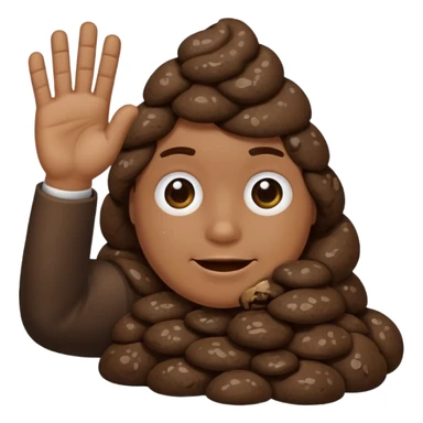 Poop with a salute sticker