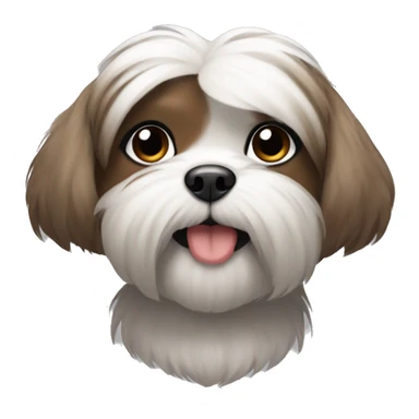 Shitzu with brown fur around her mouth, and grey fur around her eyes. sticker