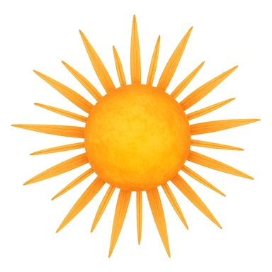 digital illustration of a sun, no background sticker