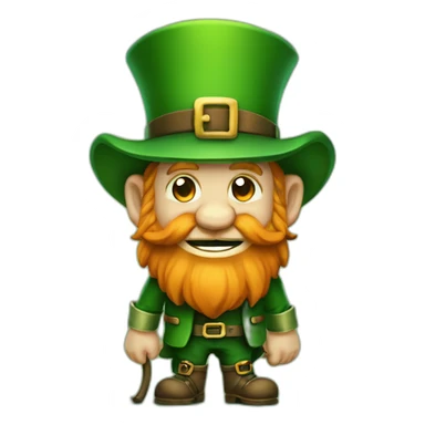 Leprechaun qui tient un trefle à 4 feuille  sticker