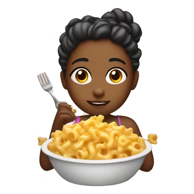 Girl eating Mac and cheese sticker