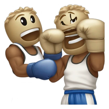 Un gant de boxe qui frappe dans un sac de boxe sticker