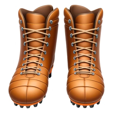 Cinematic Realistic image of a pair of rugby boots, showcasing sturdy leather construction, detailed cleat patterns and textured surfaces, illuminated by vibrant outdoor lighting that captures their athletic purpose sticker