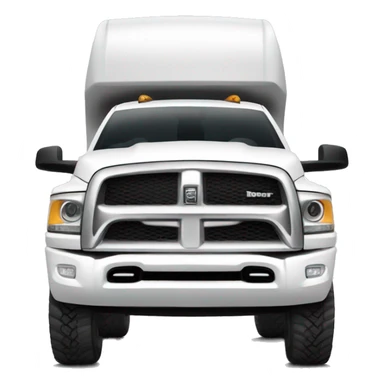 Big white lifted dodge truck  sticker