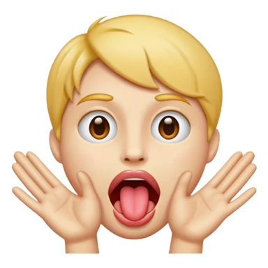 Face with tongue out with hands on the side open opening sticker