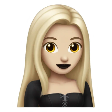 blonde vampire with long blonde straight hair and dark lipstick sticker
