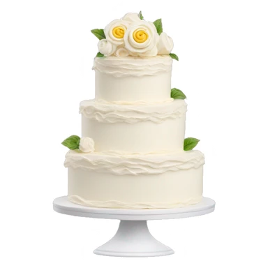 White triple layer wedding buttercream cake sticker