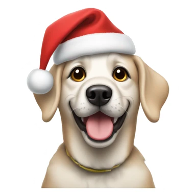dog wearing a christmas hat sticker