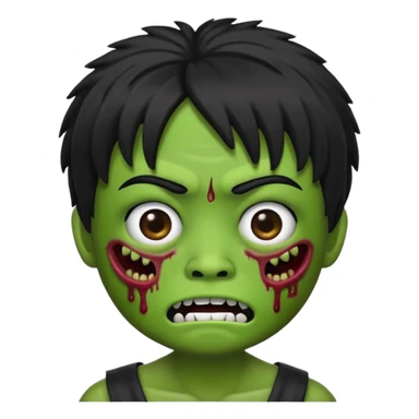 faz um memoji de zoombi igual a mim sou asiatico cabelo preto tipo franja  sticker