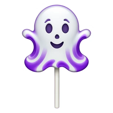 ghost lolipop purple and white sticker