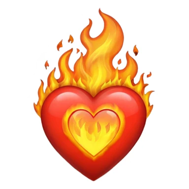I want the emoji to be the heart on fire but make the heart black sticker
