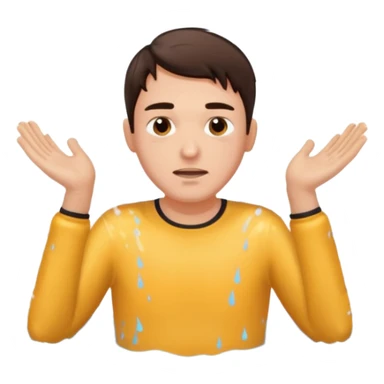 clothed brunette Man drowning in large pool of water with splashes   sticker