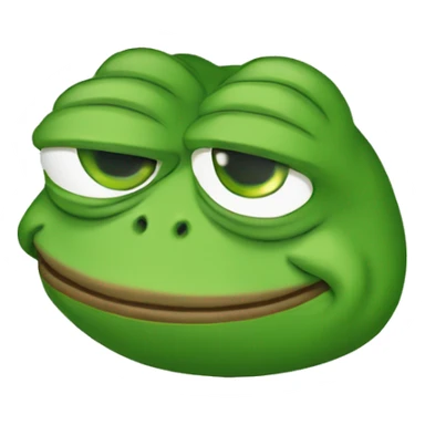 Pepe the frog in full growth points with his finger sticker