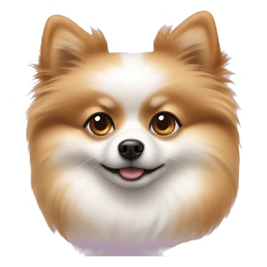 white and brown Pomeranian with hearts in the eyes sticker