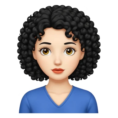 mujer blanca con cabello rizado negro sticker