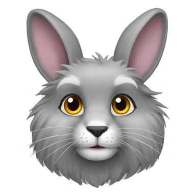 Grey lionhead rabbit  sticker