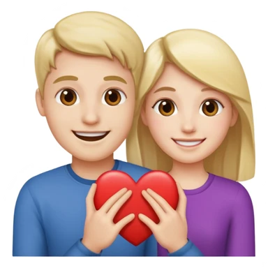 Two people holding half a heart up sticker