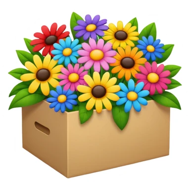 box full of flowers sticker