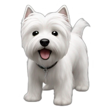Highland White Terrier poops on the street sticker