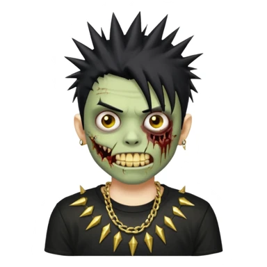 zombie emo boy with spiky hair and good grillz with a black shirt sticker