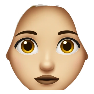blonde girl with brown eyes and black eyebrows and big lips is sad sticker