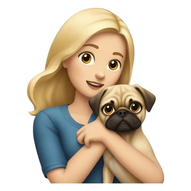 girl blonde with pug sticker