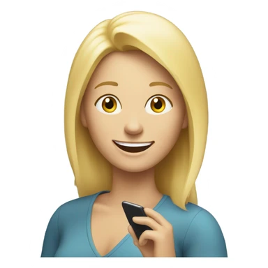 blondie woman happy with a smartphone on hands sticker