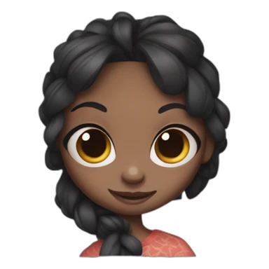 Black girl with a stitch head from lilo sticker