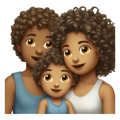 3 siblings 1 baby boy 2 girls curly hair sticker