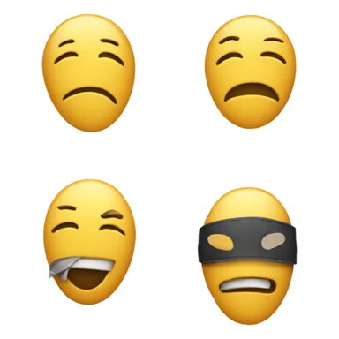 A emoji With a mask  An emoji with a happy emotion disguised with a sad mask  sticker