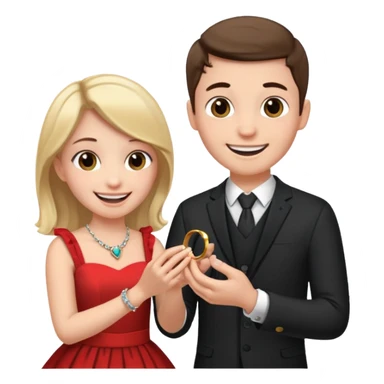 🧎‍♂️‍➡️💍💃 a boy parposing a girl sticker