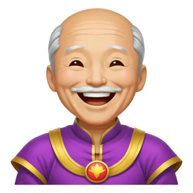 old Chinese superhero laughing with closed eyes sticker