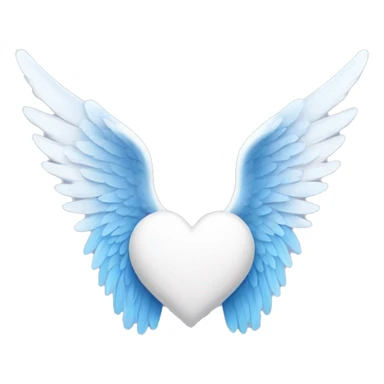 Angel wings with blue and white heart sticker