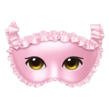 Light pink Frilly satin sleep mask no eyes sticker
