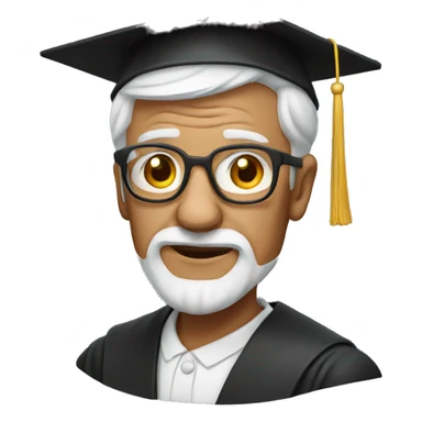 old professor with graduation cap sticker