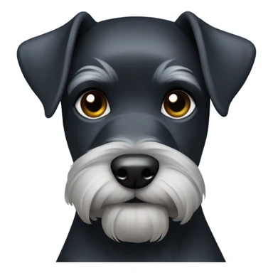 Black Mini schnauzer party color wearing blue collar sticker