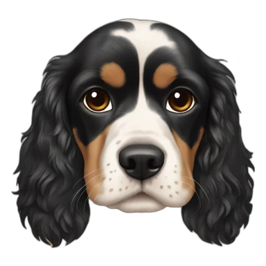 Cocker Spaniel and black hair boy sticker
