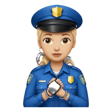 police woman hand cuffs one hand sticker