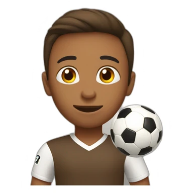 brown teen juggling soccer ball sticker