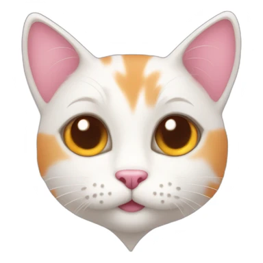 white orange cat cute with a small brown eyes and pink heart necklace sticker
