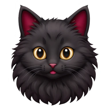 black kitten with a burgundy knot sticker