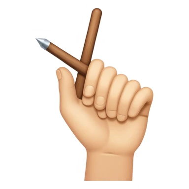 Hand holding Woodstick pointing sticker