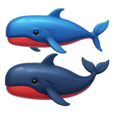 Deepseek whale emojis in blue black and red. sticker