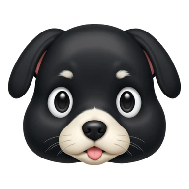 Black dog cur amazement white snout white chest sticker