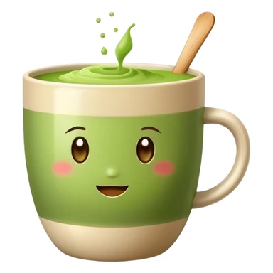 realistic matcha in beige mug sticker