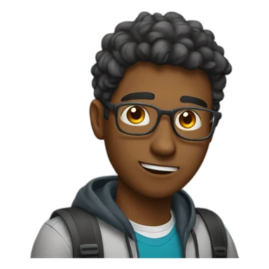 a student who's tired because he learned all day sticker